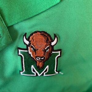 2 Marshall University men’s polo shirts.  Dry fit material. 1 is L & 1 is XL